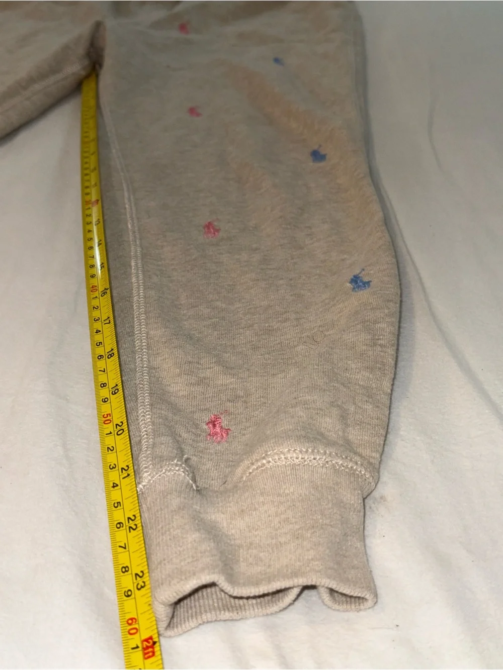 Ralph Lauren Kids Gray Sweatpants with Pink & Blue Pony Embroidery